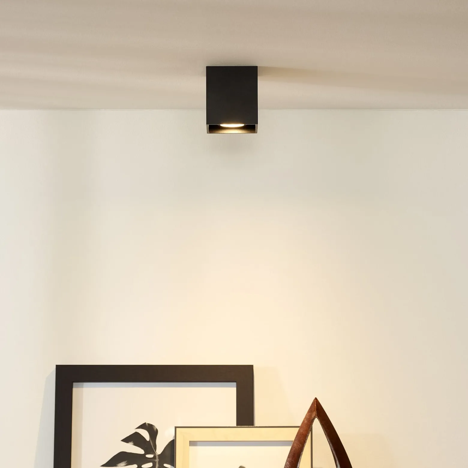 Deckenspot Bodi, eckig, schwarz, GU10, 1-flammig, Aluminium