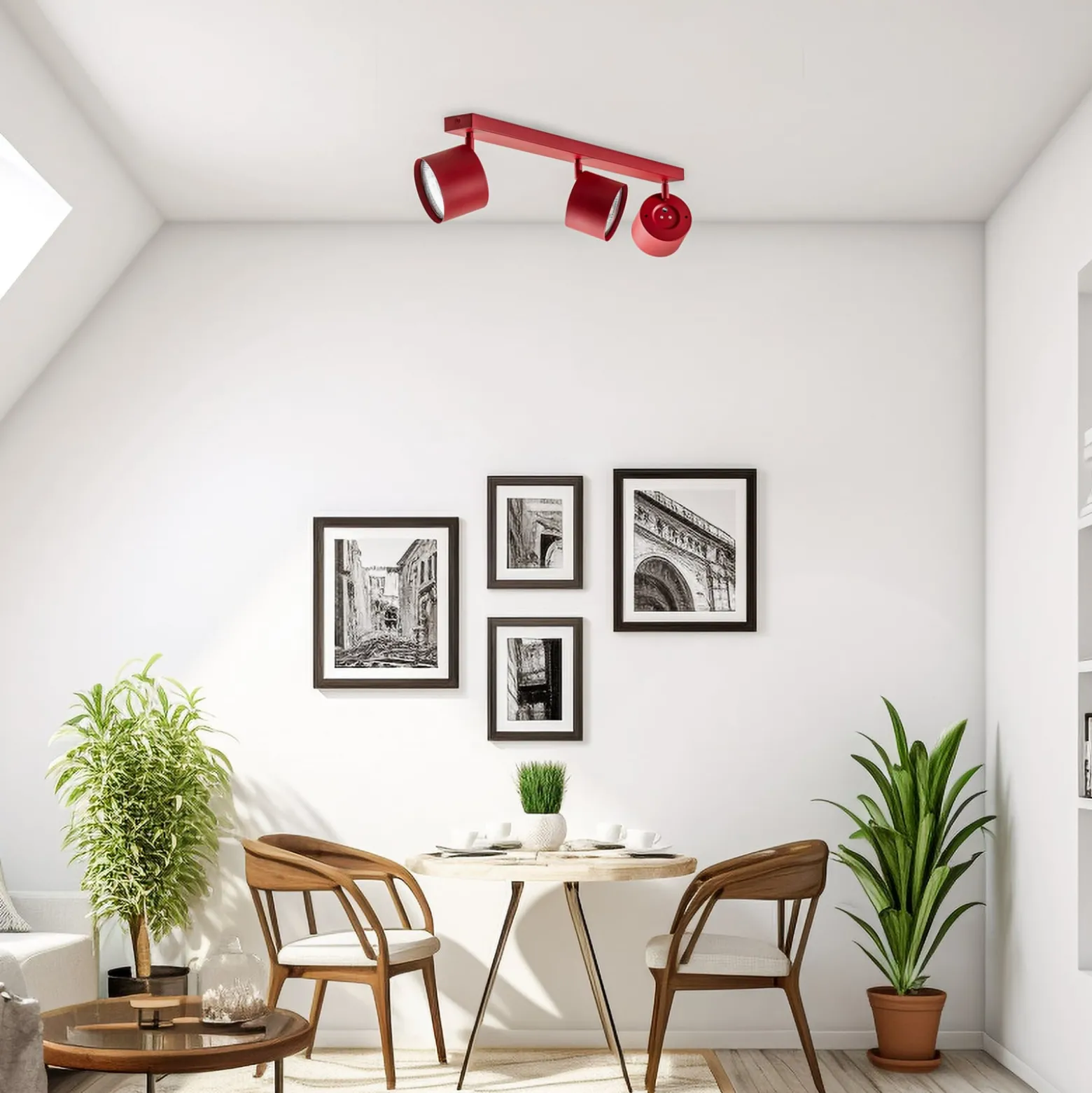 Deckenspot Chloe verstellbar dreiflammig, rot