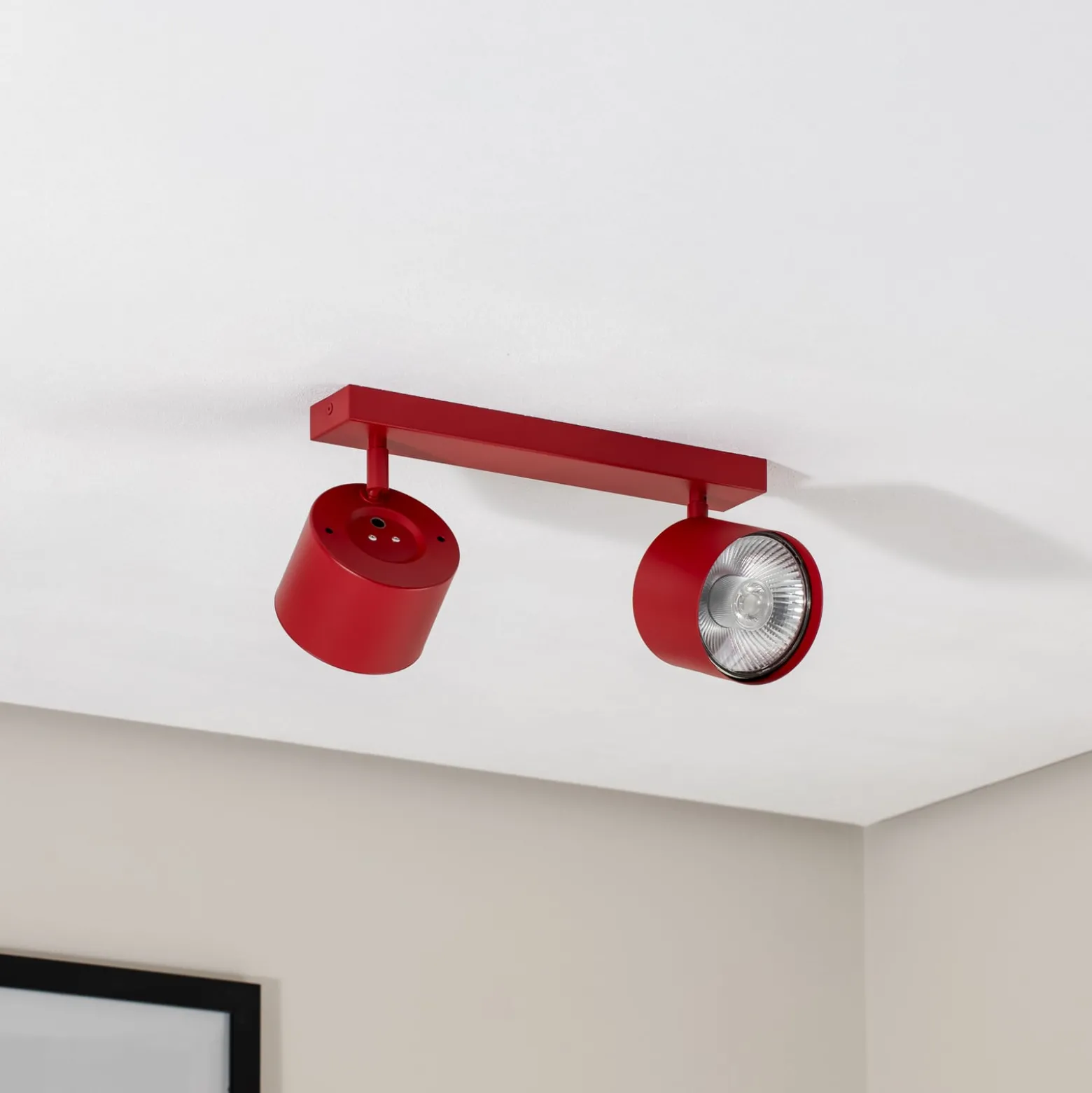 Deckenspot Chloe verstellbar zweiflammig, rot