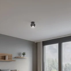 Deckenspot GAMBIT, schwarz, Ø 10 cm, Metall, GU10-LED