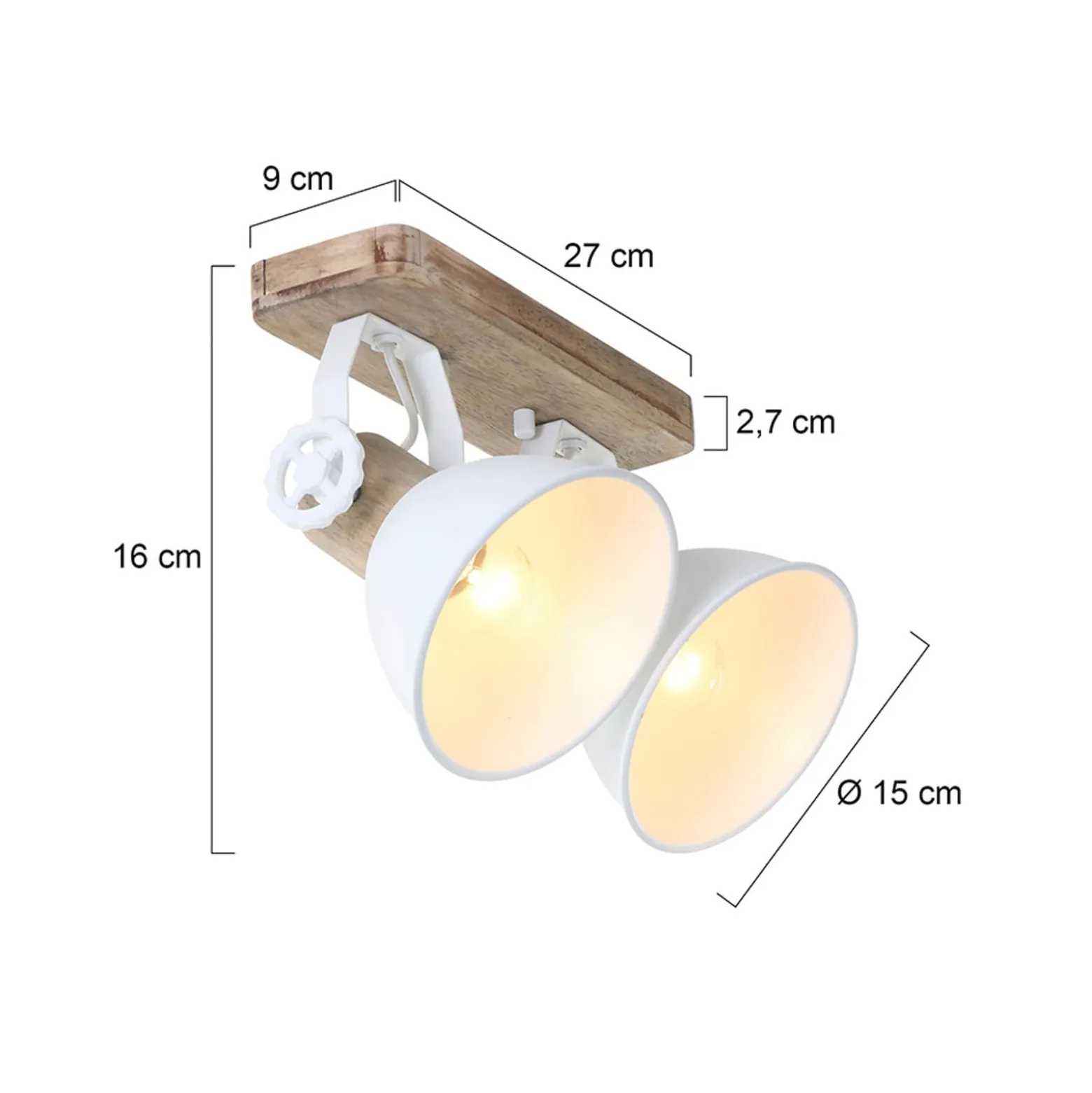 Deckenspot Gearwood, 2-flammig, weiß