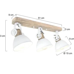 Deckenspot Gearwood, 3-flammig weiß