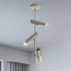 Deckenspot Leda 3, taupe, 3-flammig, Stahl, GU10, Höhe 76 cm