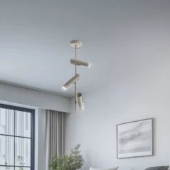 Deckenspot Leda 3, taupe, 3-flammig, Stahl, GU10, Höhe 76 cm