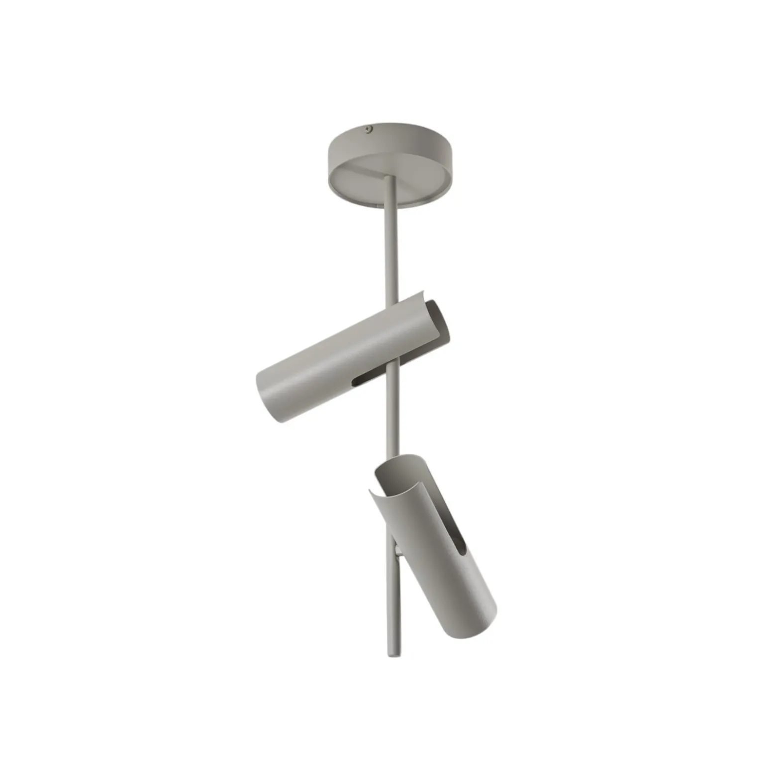 Deckenspot Leda 2, taupe, 2-flammig, Stahl, GU10, Höhe 55 cm