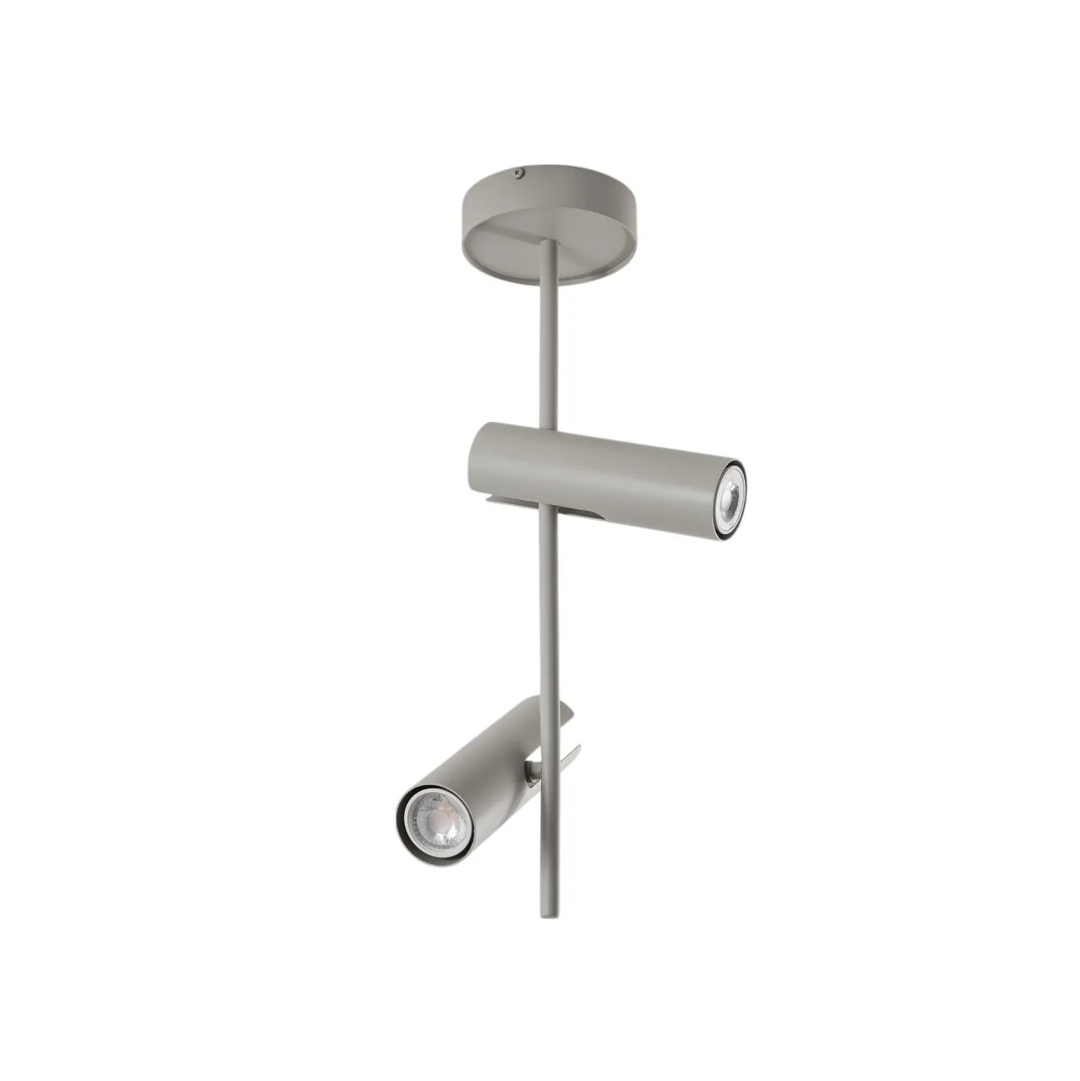 Deckenspot Leda 2, taupe, 2-flammig, Stahl, GU10, Höhe 55 cm