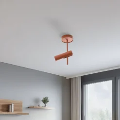 Deckenspot Leda 1, ziegelrot, 1-flammig, Höhe 34 cm