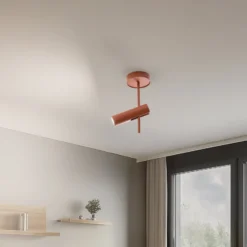 Deckenspot Leda 1, ziegelrot, 1-flammig, Höhe 34 cm
