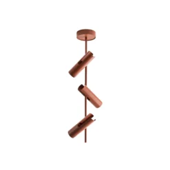 Deckenspot Leda 3, ziegelrot, 3-flammig, Stahl, Höhe 76 cm