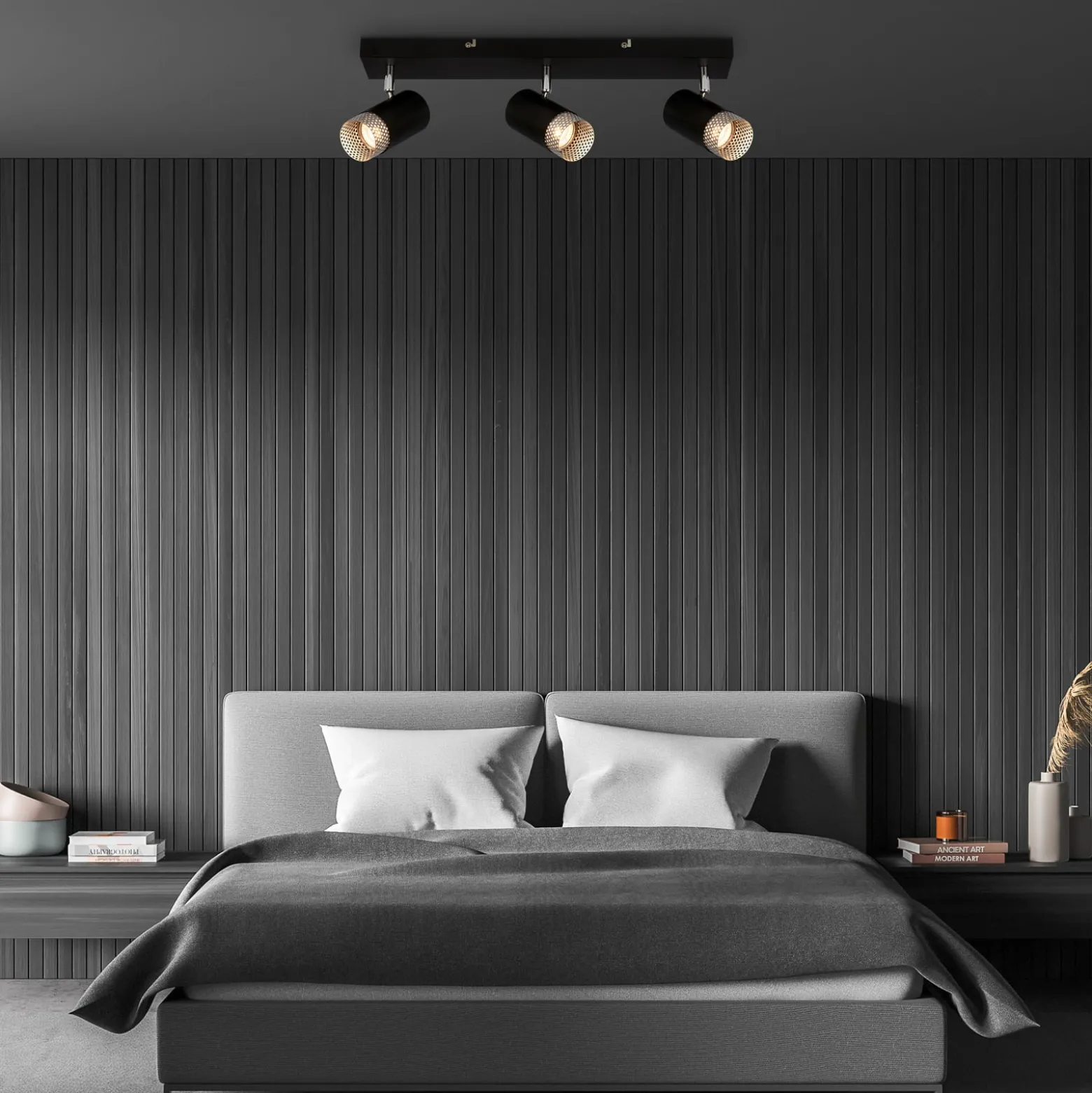 Deckenspot Plek GU10 schwarz/silber dreiflammig