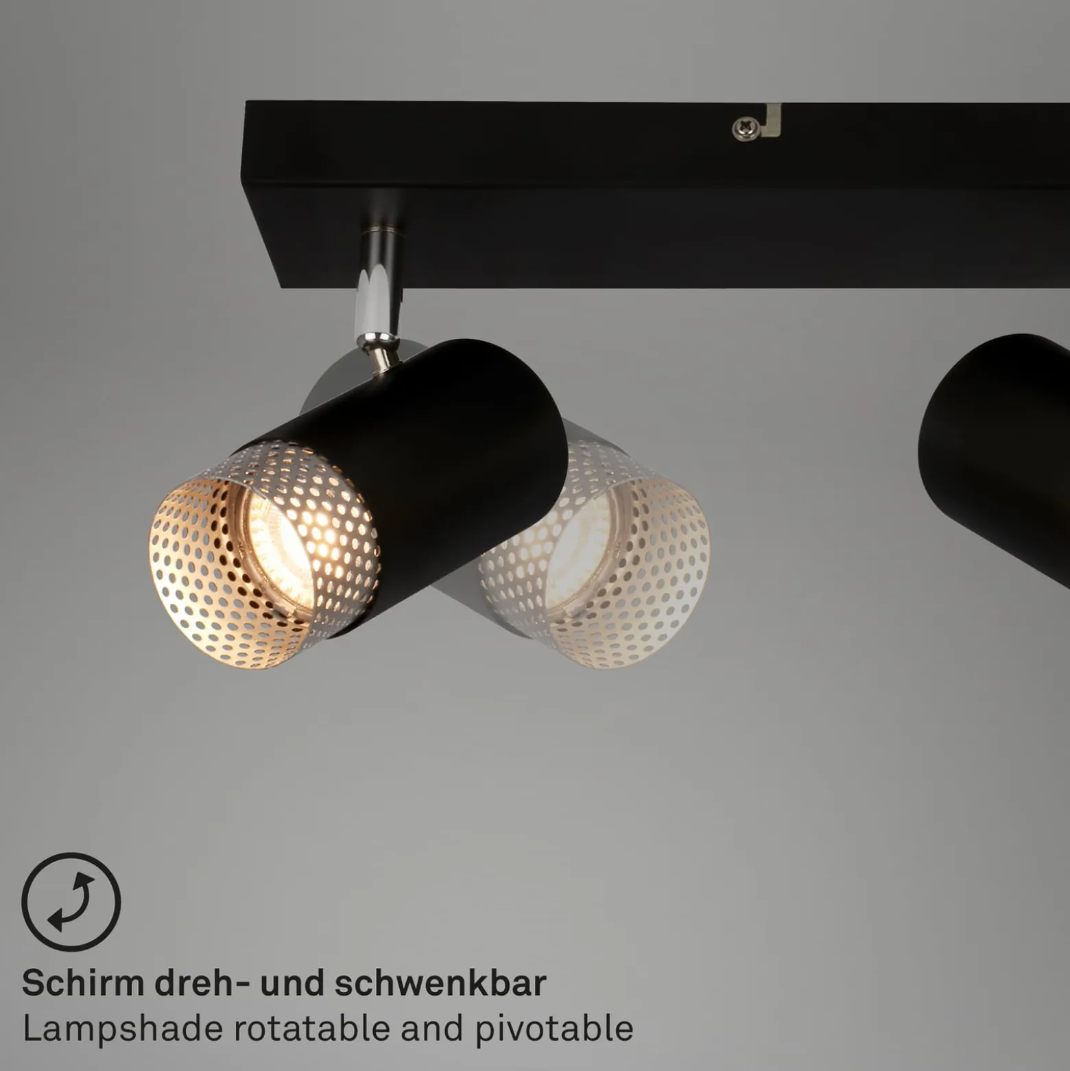 Deckenspot Plek GU10 schwarz/silber dreiflammig