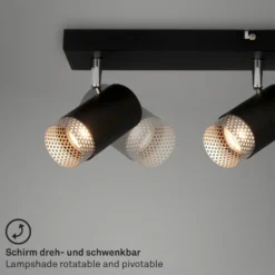 Deckenspot Plek GU10 schwarz/silber vierflammig