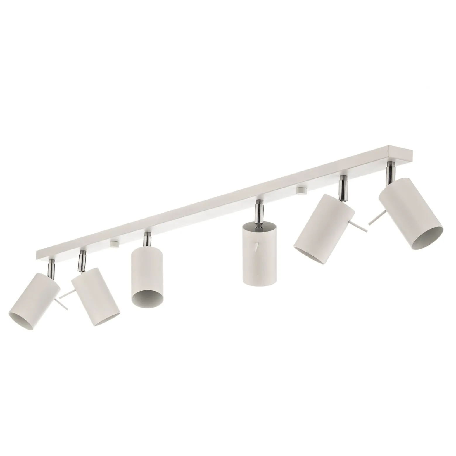 Deckenspot Round, weiß, sechsflammig linear