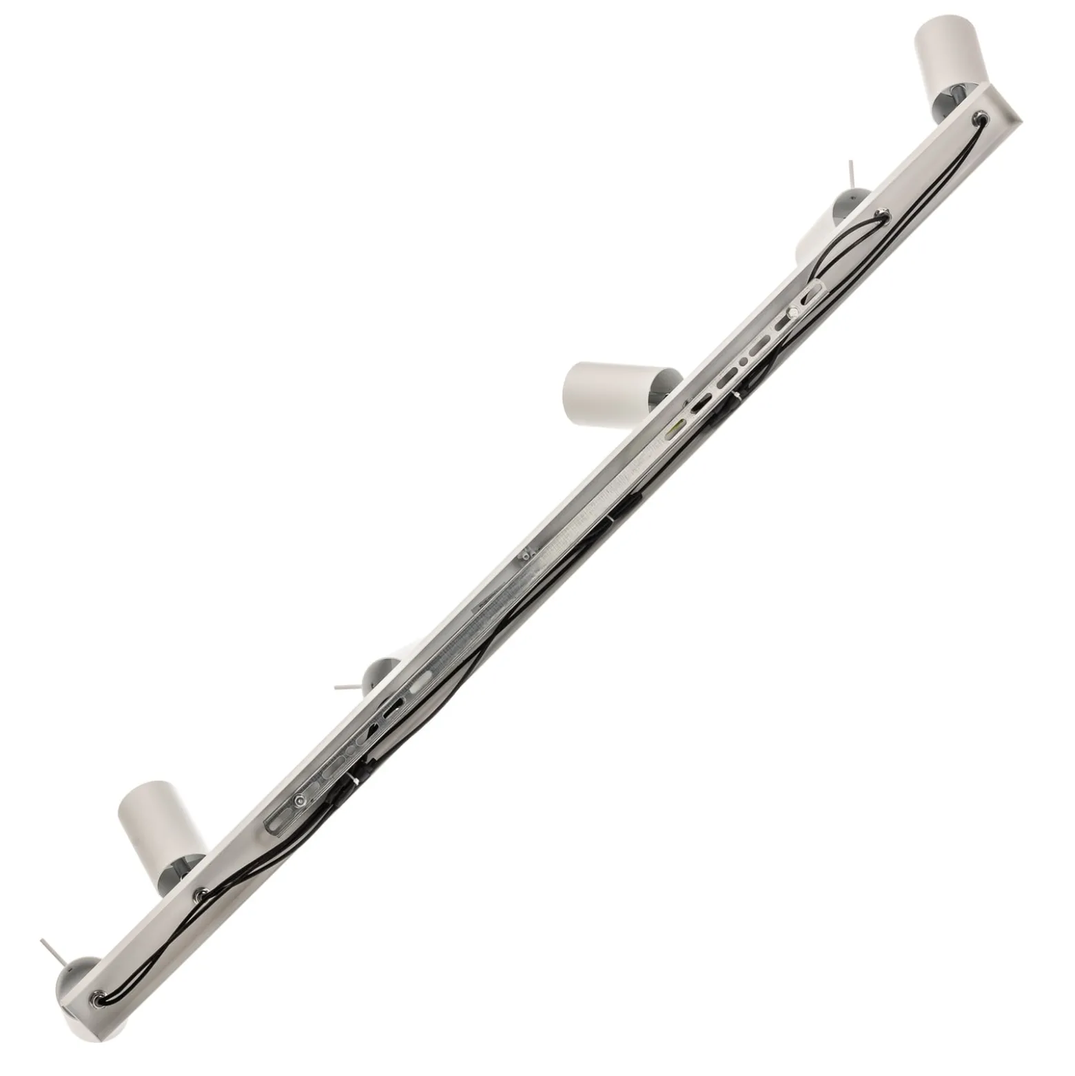 Deckenspot Round, weiß, sechsflammig linear