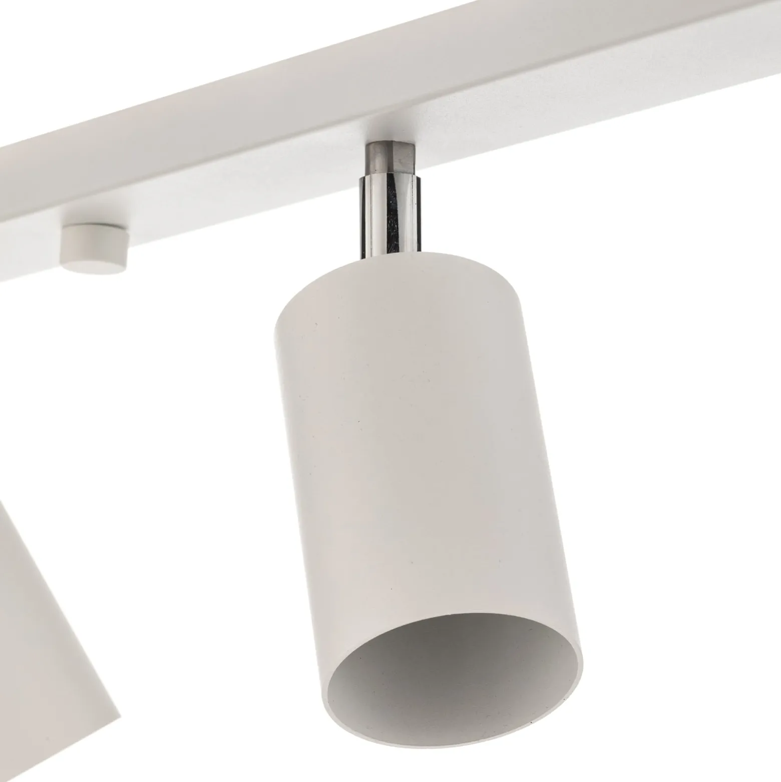 Deckenspot Round, weiß, sechsflammig linear