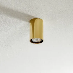 Deckenspot Tesa, messing, Höhe 11 cm