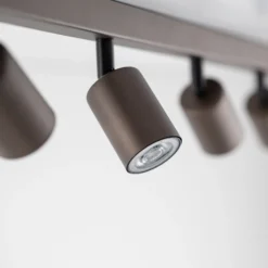 Deckenspot Top, justierbar, braun, achtflammig linear