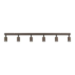Deckenspot Top, justierbar, braun, sechsflammig linear