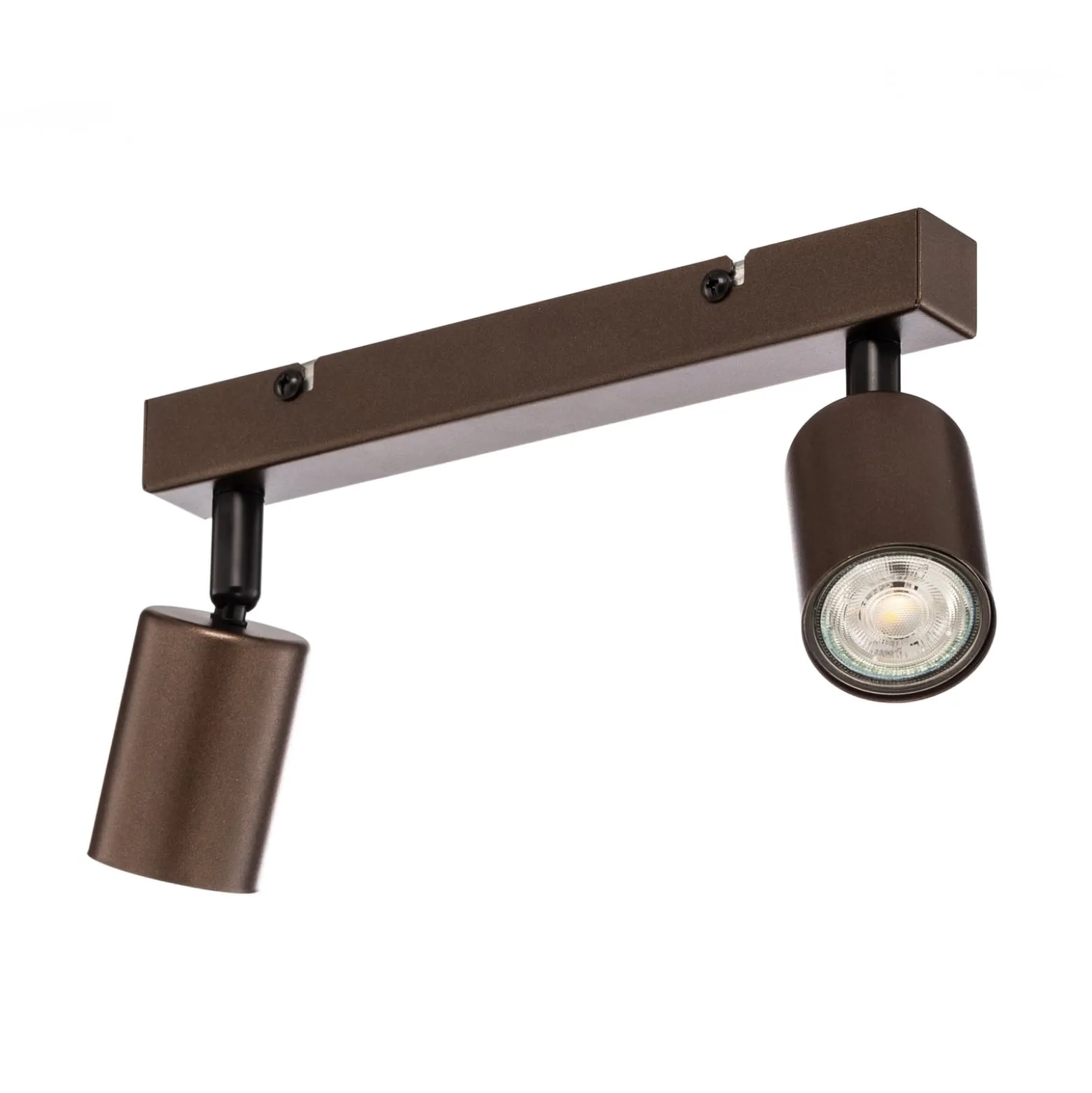 Deckenspot Top, justierbar, braun, zweiflammig linear
