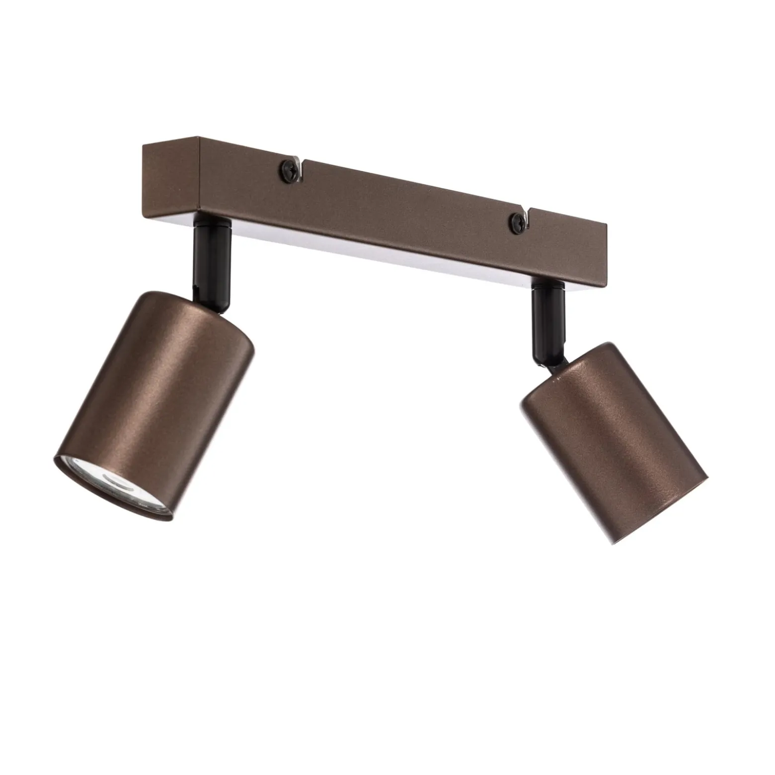 Deckenspot Top, justierbar, braun, zweiflammig linear