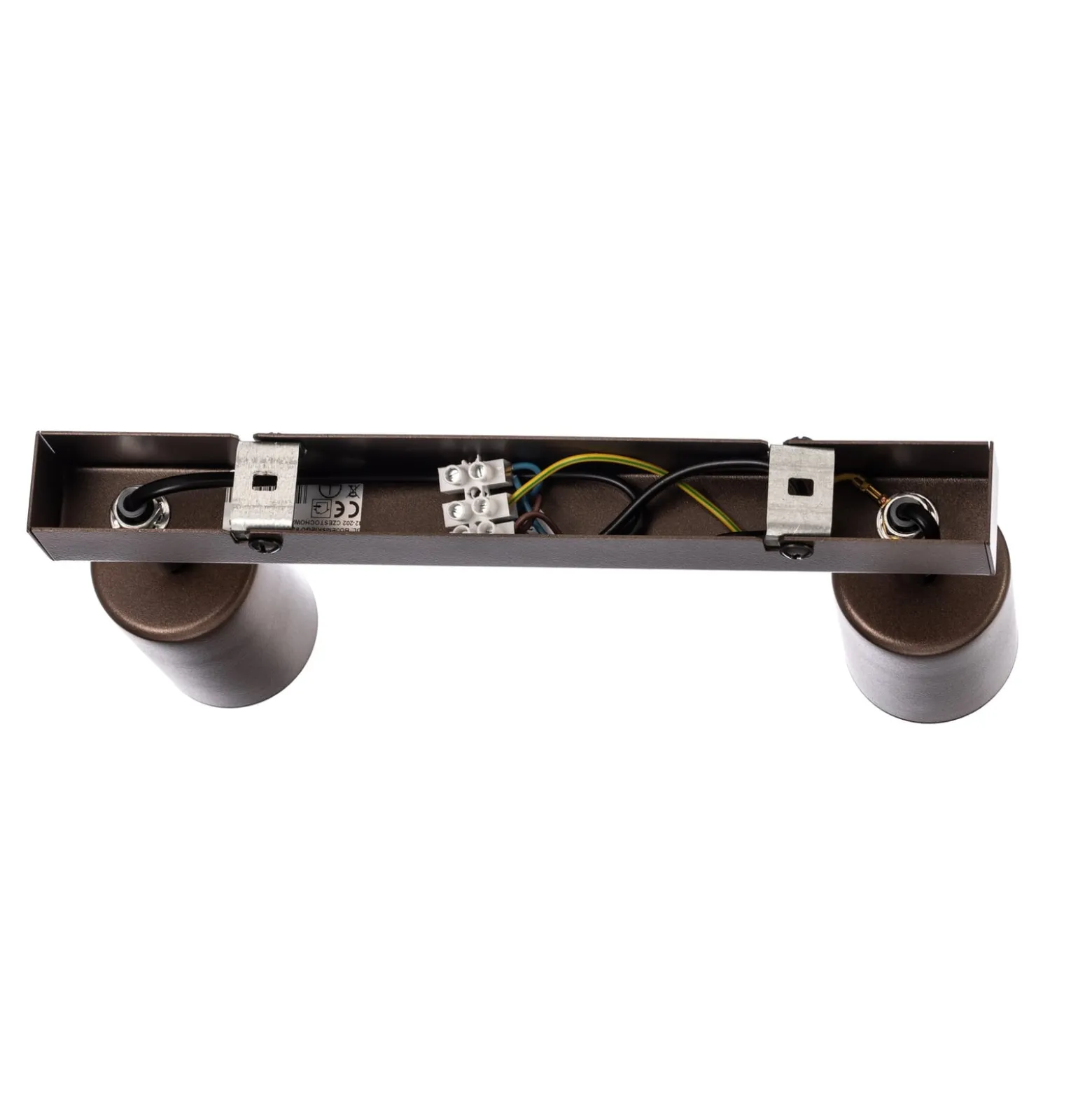 Deckenspot Top, justierbar, braun, zweiflammig linear