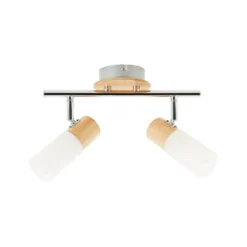 Deckenstrahler Babsan, Länge 27,5 cm, holz hell, 2-flg.