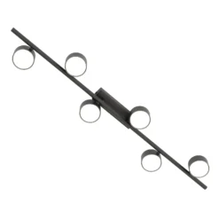 Deckenstrahler Bet, Länge 100 cm, schwarz, Metall, 6-flg.