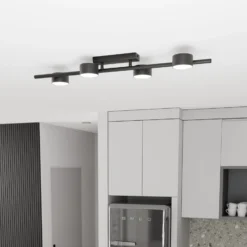 Deckenstrahler Bet, Länge 80 cm, schwarz, Metall, 4-flg.