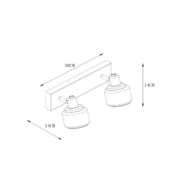 Deckenstrahler Bjorn, zweiflammig, gold/messing