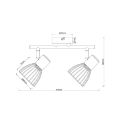 Deckenstrahler Blacky, Länge 31 cm, schwarz, 2-flg., Metall