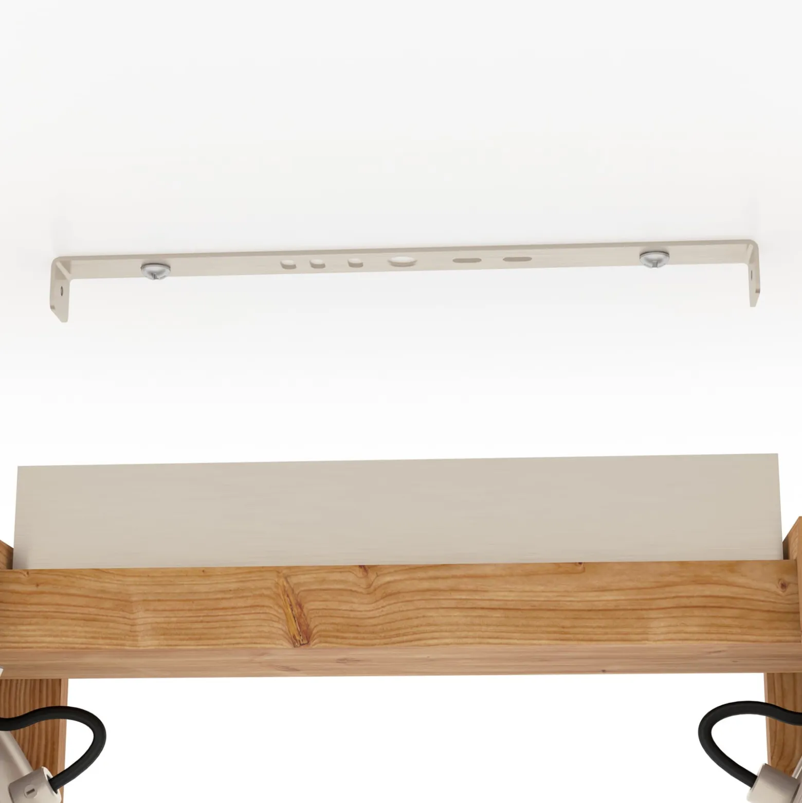 Deckenstrahler Cawton, Länge 58,5 cm, stahl/braun, 2-flg.