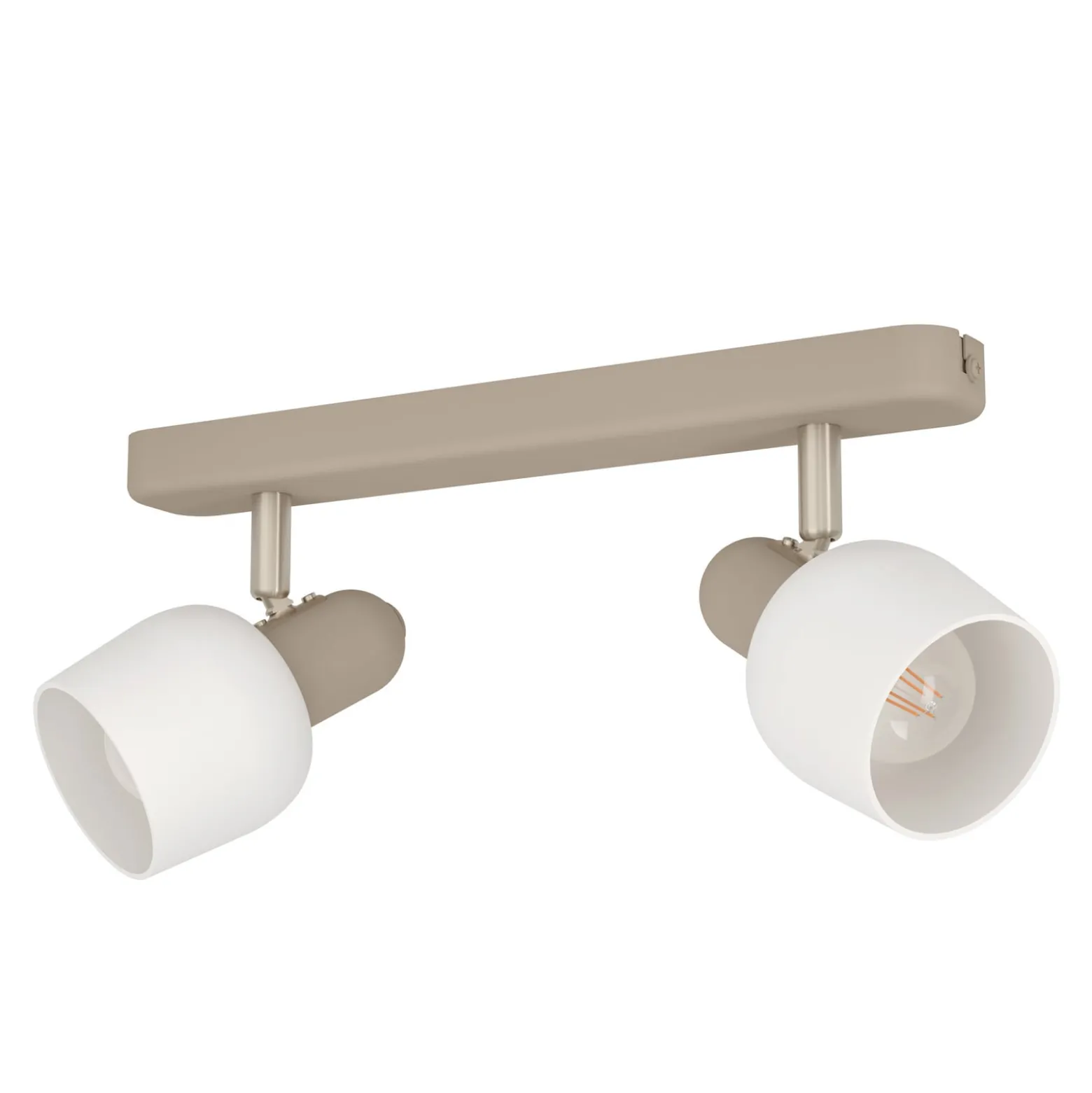 Deckenstrahler Corato, Länge 30 cm, sand/nickel/opal, 2-flg.