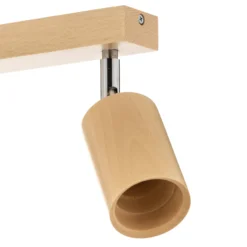 Deckenstrahler Cre aus Holz, dreiflammig