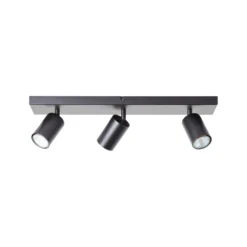 Deckenstrahler Jello, Länge 50 cm, schwarz, 3-fl.g, Metall