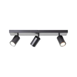 Deckenstrahler Jello, Länge 50 cm, schwarz, 3-fl.g, Metall