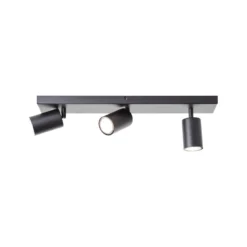 Deckenstrahler Jello, Länge 50 cm, schwarz, 3-fl.g, Metall