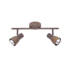 Deckenstrahler Lava, Länge 37 cm, altkupfer, 2-flg., Metall