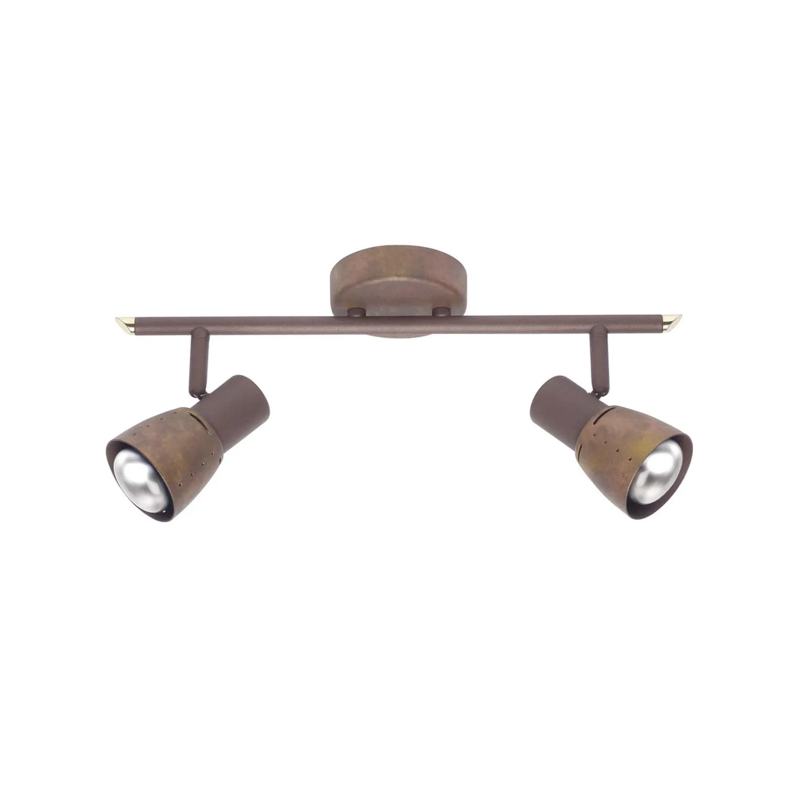 Deckenstrahler Lava, Länge 37 cm, altkupfer, 2-flg., Metall