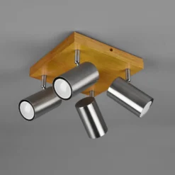 Deckenstrahler Marley, nickel matt, 4-flammig