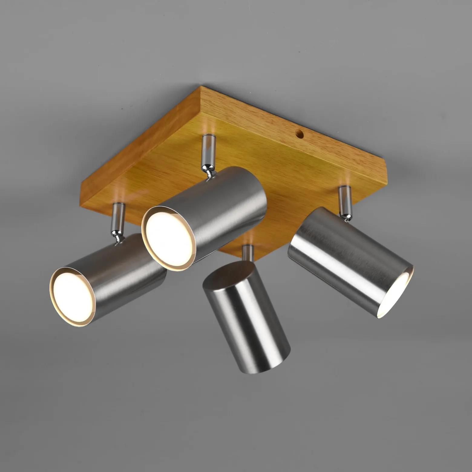 Deckenstrahler Marley, nickel matt, 4-flammig