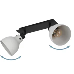 Deckenstrahler Matlock, Länge 52 cm, grau/schwarz, 2-flg.