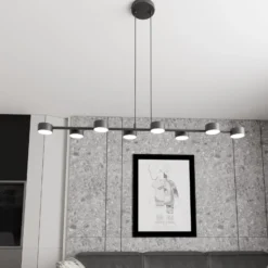Deckenstrahler Megara, Länge 100 cm, Metall, 8-flg.