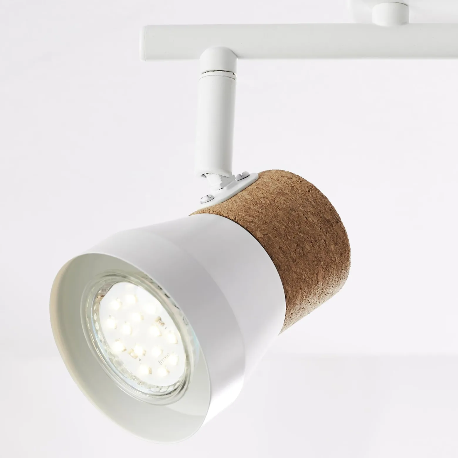 Deckenstrahler Moka, Länge 30 cm, weiß/braun, 2-flg. Kork