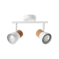 Deckenstrahler Moka, Länge 30 cm, weiß/braun, 2-flg. Kork