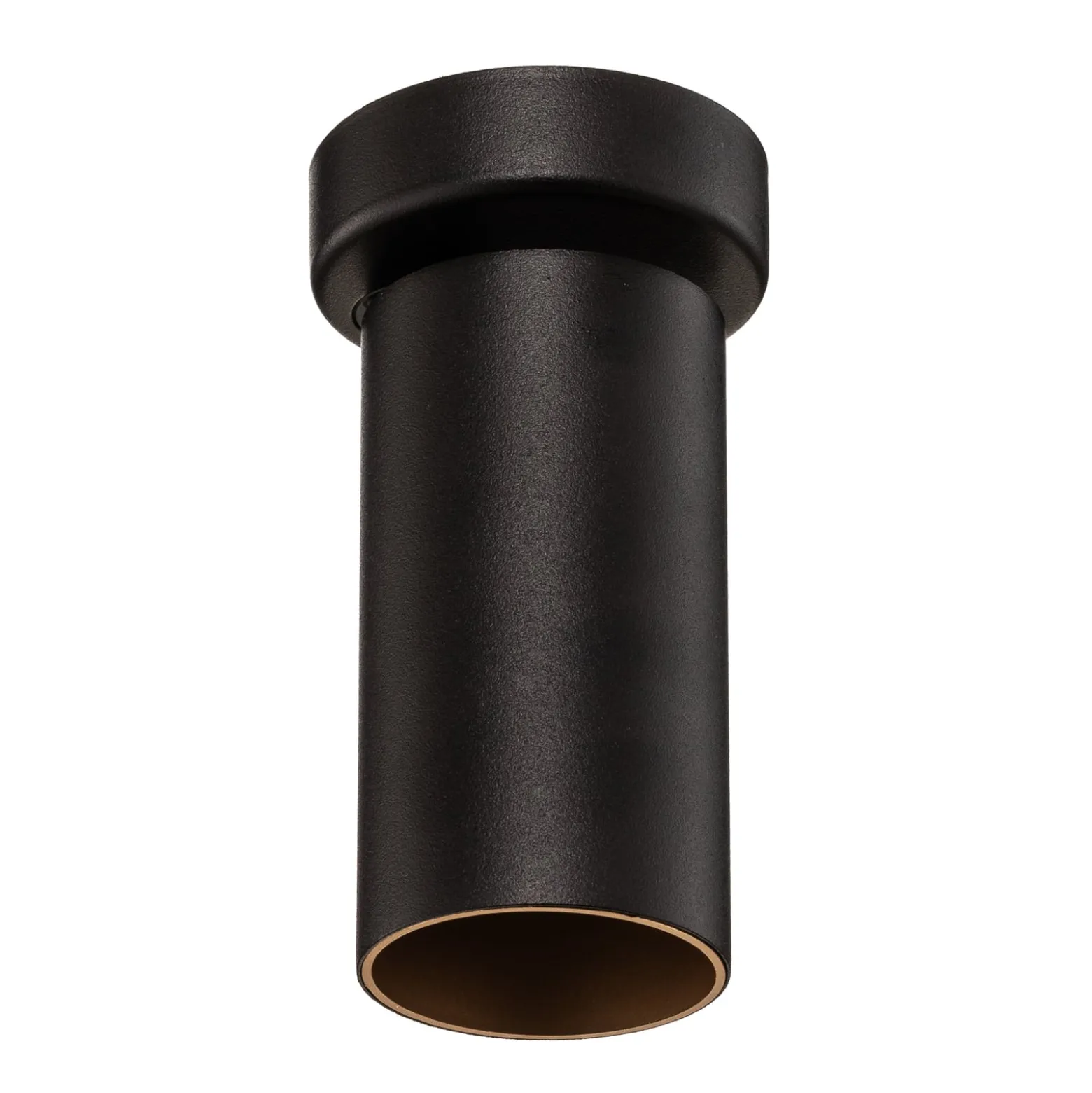 Deckenstrahler Mono I schwarz, innen gold, 1-fl.