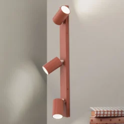 Deckenstrahler Penn, korallenrot, Länge 60 cm, Stahl/Alu