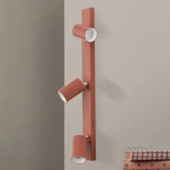 Deckenstrahler Penn, korallenrot, Länge 60 cm, Stahl/Alu