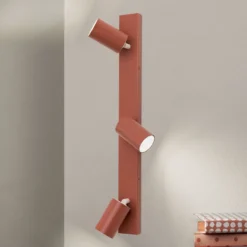 Deckenstrahler Penn, korallenrot, Länge 60 cm, Stahl/Alu