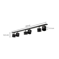 Deckenstrahler 1047PL_K, 6-flammig, schwarz