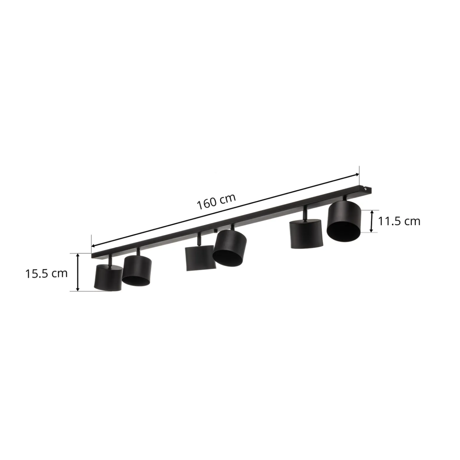 Deckenstrahler 1047PL_K, 6-flammig, schwarz